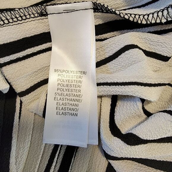 Adrianna Papell Black/White Pleat Crepe Skirt medium - Picture 5 of 6